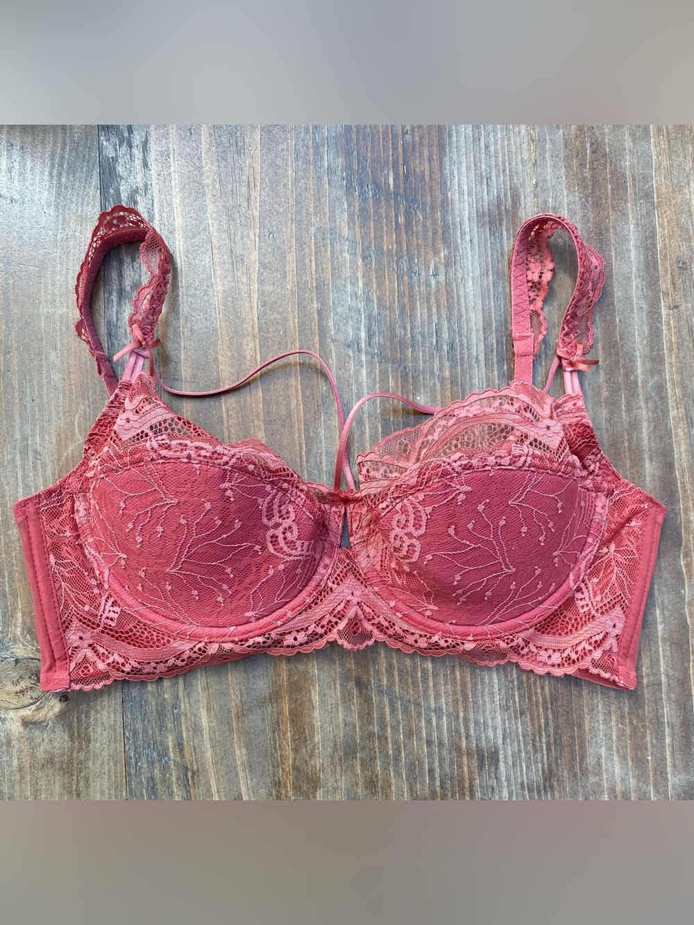 Lace Balconette Bra in Rose 38B